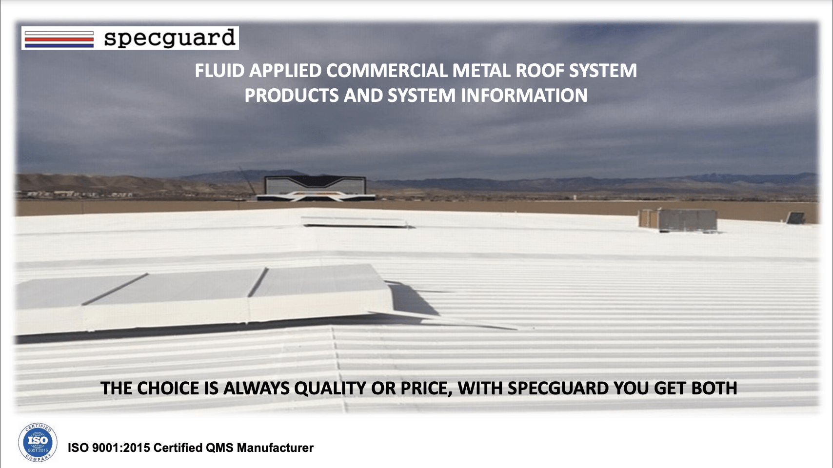 Metal Roof System Presentation - Specguard